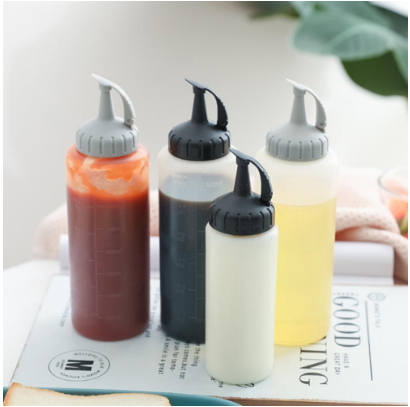 6oz/12oz Condiment Squeeze Bottle Sauce Squeeze Squirt Bottle for Kitchen Plastic Syrup Salad Dressing Container Food Dispenser for Oil