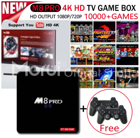 M8 PRO 5G 4K 8+128G Android Ultra HD TV Box + Android TV Box GAME BOX 4K 10000 Games Video Game Console