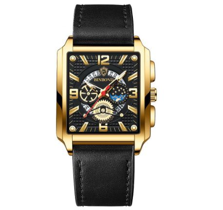 Original Luxury Square Fashion Retro Calendar Waterproof Luminous Sports Stainless Steel Watch 014