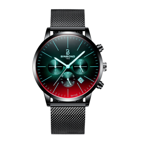 Binbond Original Luxury Ultra-Thin Fashion Multi-Function Symphony Sports Men Waterproof Stainless Steel Watch M03