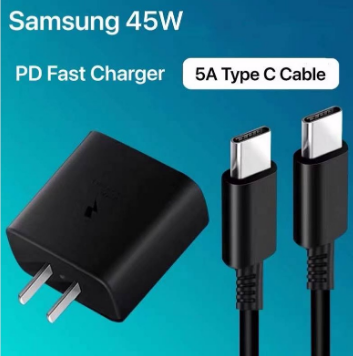 45W PD Super Fast Charging Travel Charger with Type C To Type C Cable