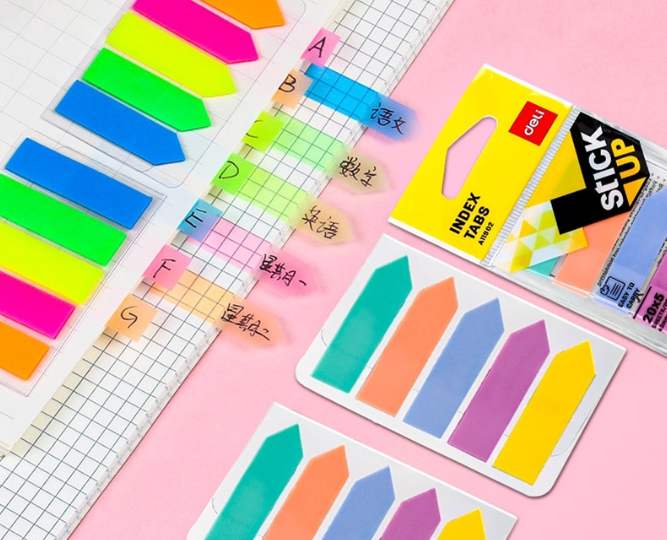Deli EA11902 Colorful Memo Pad Lable Sticker Bookmarks Notepad Sticky Note