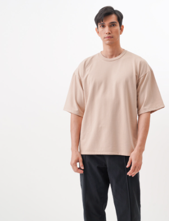 BOCU Oversized Crew Neck Kimono Sleeve T-Shirt for Men