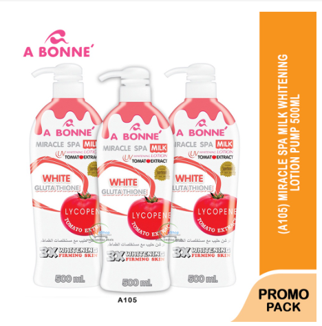 Abonne Miracle Spa Milk Lotion W/ Lycopene Tomato Extract 500ML ( A105 PACK BY 3'S )