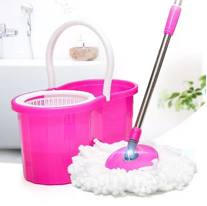 HM Mop With Spinner and Bucket Magic Mop 360 Easy Rotating Map Floor Mop