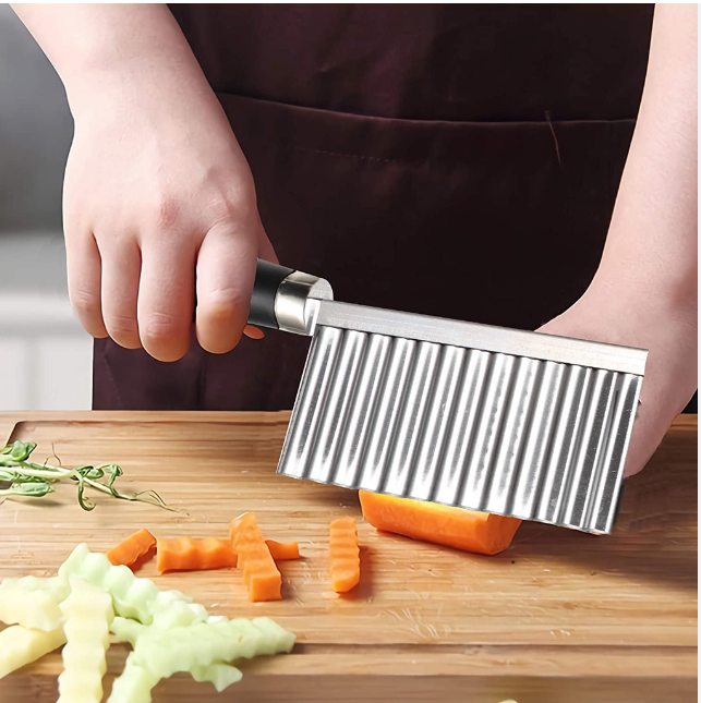 Stainless Steel Potato Wave Knife Vegetable Fruit Multi-function Cutter Chip Slicer