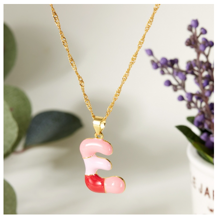 Dropping Oil 26 English Letter Pendant Necklace Fashion Colorful Letter Necklace Men's and Women's Jewelry