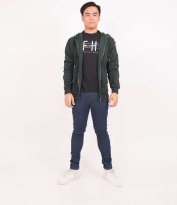 Zipped Hoodie Jacket (Green)