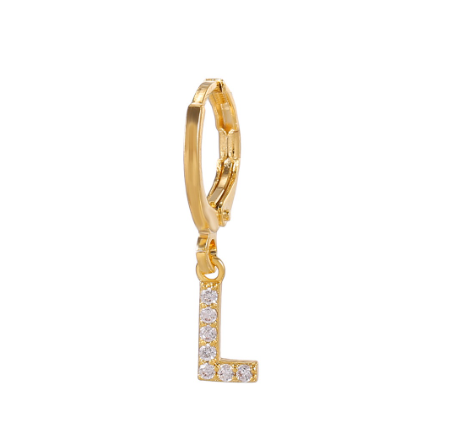 A-Z Letter Earrings Fashion Gold Plated Hoop Drop Earrings Diamond Stud Earrings Women's Jewelry L