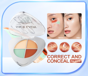 SACE LADY 4 Color Concealer Cream Full Coverage Waterproof Acne Dark Circles Brightening