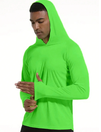 Manfinity Men's Solid Color Minimalist Casual Hooded Sweatshirt