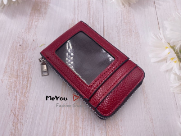 Pocket size leather wallet credit card holder