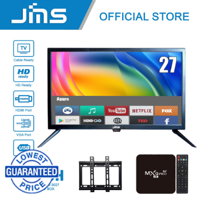 JMS 27 Inch Full HD LED TV+ Smart TV BOX & Free Wall Bracket LED-3027
