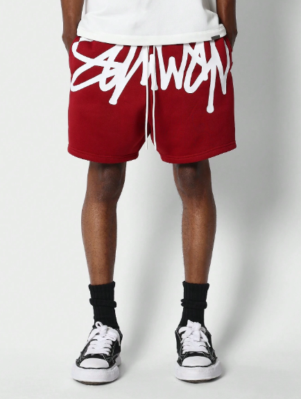 SUMWON Drop Crotch Short With Front Graphic