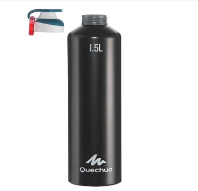Decathlon Quechua Mountian Hiking Flask Aluminum with quick open cap 500 1.5L