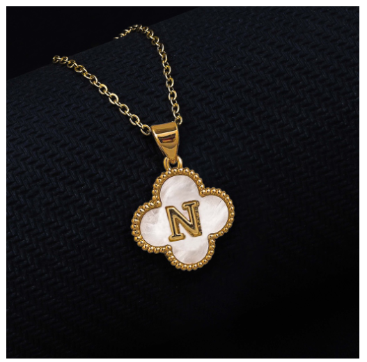 Laj  18k Gold Stainless Steel Initial Necklace SLP LETTER09 with LX885D N