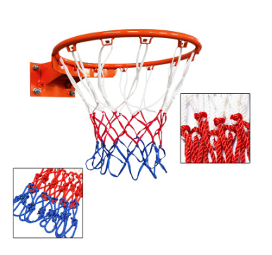 High Quality Durable Standard Size Nylon Thread Sports Basketball Hoop Mesh Net Backboard Rim Ball Pum