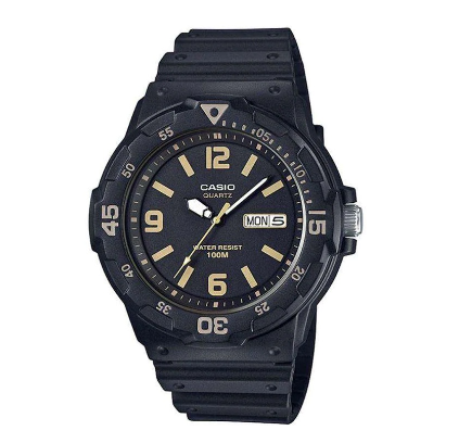 Casio Black Resin Strap 100 Meter Quartz Watch