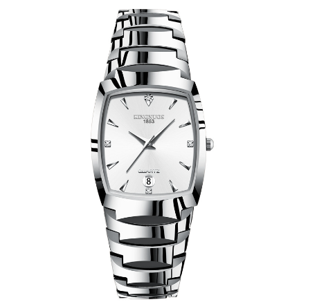 Fashion Tungsten Steel Color Square Couple Style Steel Band Calendar Watch Waterproof Luminous Men's and Women's Student M5