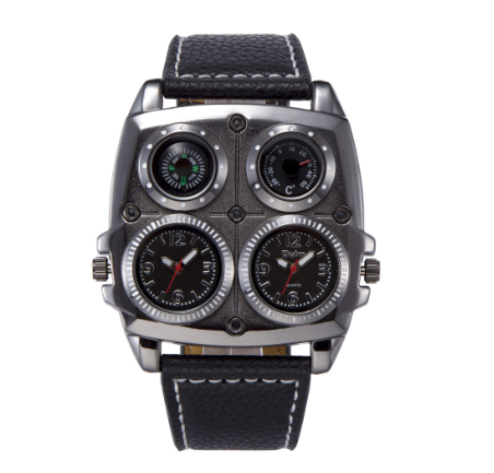 Oulm Adventure Men's Quartz Military Wrist Watch BLACK