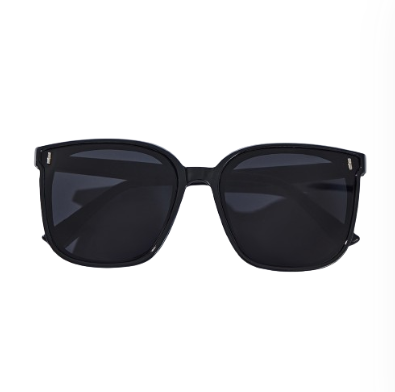 Lovito Casual Plain All-Match Basic Full Rim Women Sunglasses L34AD057 (Black)