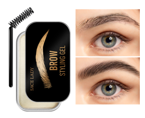 Sace Lady Waterproof Long Lasting Drawing Brow Gel + Razor + Brush 3 Pcs Eyebrow Soap Set Bundle