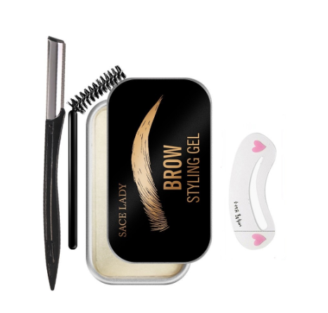 SACE LADY Waterproof Eyebrow Soap With Razor 3pcs Makeup Set Long Lasting Eyebrow Gel Sculpt Lift Brow Styling Soap Pomade