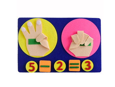 Kid Montessori Toys Felt Finger Number Math Children Counting Addition Subtraction Puzzle Toddler Early Learning Toy