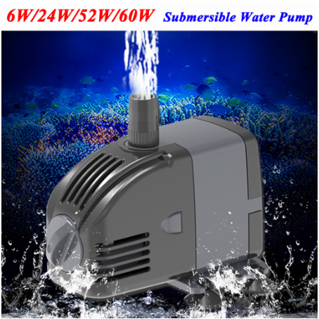 6W 24W 52W 60W Submersible Aquarium Water Pump Fish Tank Powerhead Fountain Hydroponic Pond Air Pump