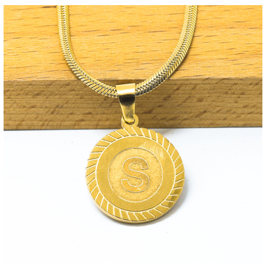 Laj High Quality Stainless Steel Letter Pendant Necklace with Free box S