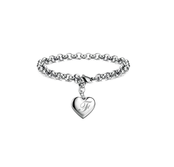 26 English Letter Love Pendant Gift Girl 925 Silver Jewelry Fashion Bracelet Luxury Chain F