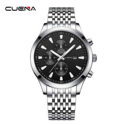 CUENA Original Men's Watches Fashion Brand Stainless Steel Gold Luxury Business Casual Water Resistant Quartz Analog 6053 M5