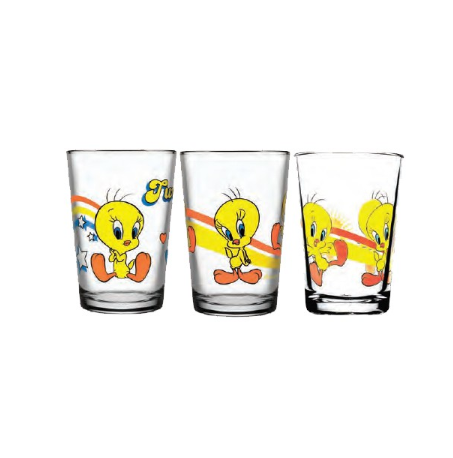 Pasabahce Tweety Water 210cc 7 1/2oz, Set of 3 (97420TWT/3)