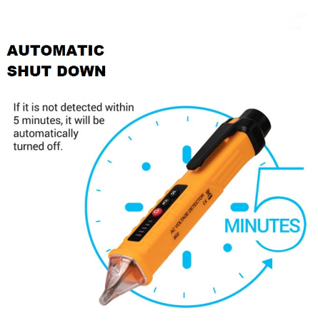 Electrical Tester Pen Voltage Detector Non-Contact AC Voltage Detector Sound/Light White