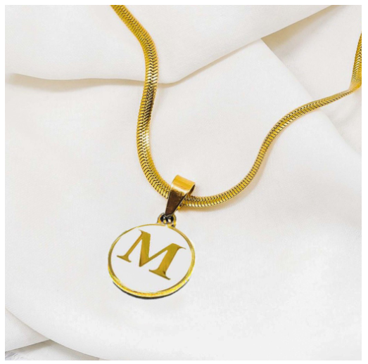 Laj 18k Gold Stainless Steel Initial Necklace SLP07  with LX873D NoFreeBox M