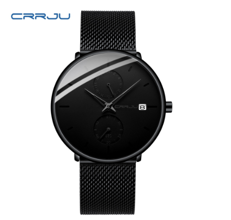 CRRJU Men's Watch Stainless Steel Casual Business Sports Quartz Waterproof 2162 XM No Box M07