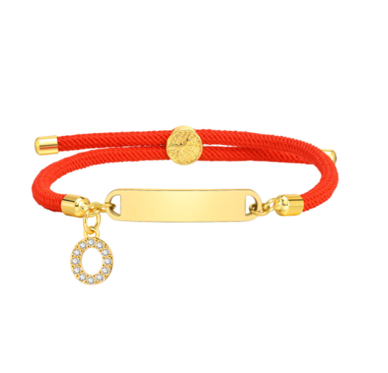 Vnox Custom Initial Letter Name Baby Bracelet Personalized Newborn Child Birth Gift Red Thread Rope Bracelet Adjustable Handchain O