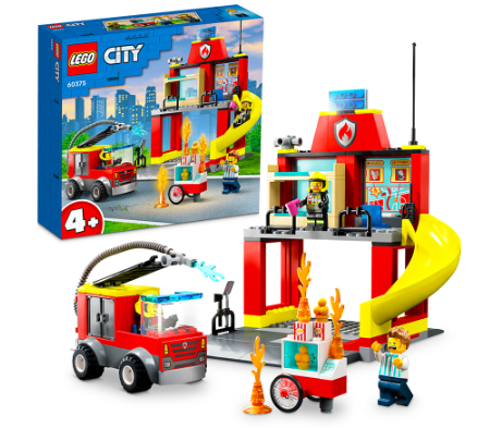 Lego 60375 City Fire Station and Fire Truck 153 pcs Building Blocks