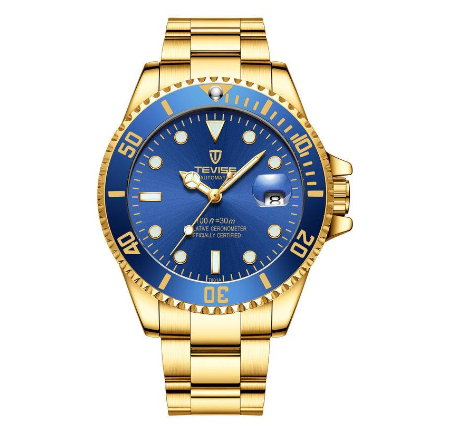 TEVISE Watch for men Original relo Waterproof Quartz watches Gold Luxury Stainless Steel Steel calendar COD T801A 2