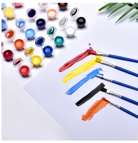 6/12 Colors Poster Paint acrylic Paint with Brush Pen Watercolor Drawing Painting