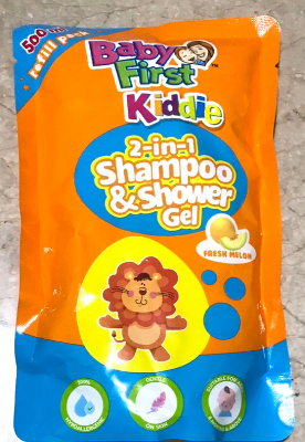 500mL Refill Baby First Fresh Melon Kiddie Shampoo and Shower Gel 2-in-1