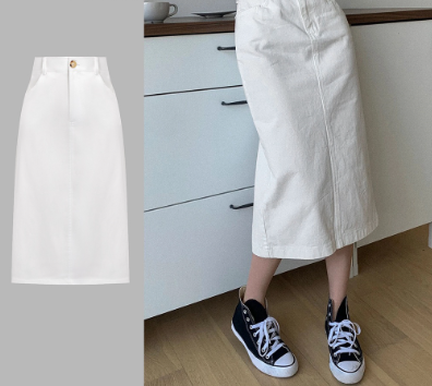 Lovito Women Casual Plain Pocket Skirts L71ED259 White