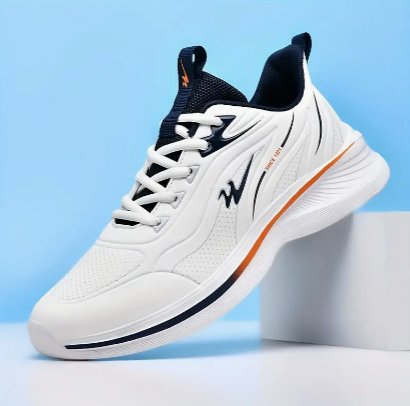Men's Trendy Lace Up Sneakers, Comfy Non Slip Casual Soft Sole Shoes For Men's Outdoor Activities