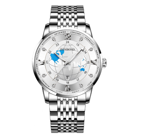 Binbond Original Luxury Men's Unique Watch Male Earth Starry Sky Luminous Fashion Business Stainless Steel Butterfly Buckle Wrist Watch M13