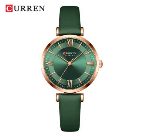 CURREN Original Brand Women's Watch Fashion Simple Leather Quartz Waterproof 9079 X DARK