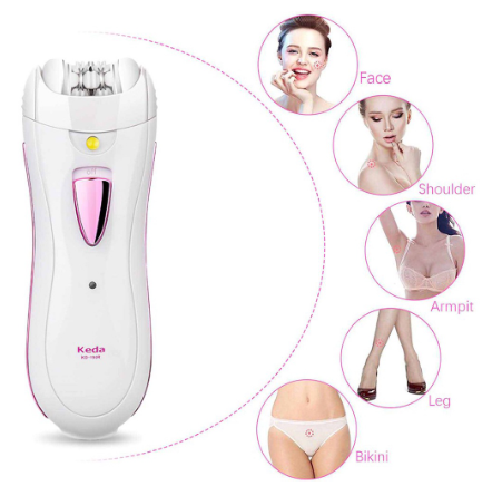 Keda KD-190R Lady Shaver Mini Rechargeable Washable Epilator Electric Hair Remover Travel Essentials