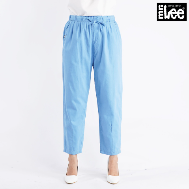 Stylistic Mr. Lee Ladies Basic Non-Denim Drawstring Trouser Pants for Women Trendy 138894-U Blue