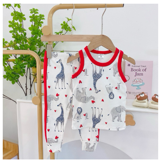 Mums Corner Baby Kids Girl Terno Sando and Pajama Girl Tank Top Pants Sleepwear Pantulog Pambahay C14