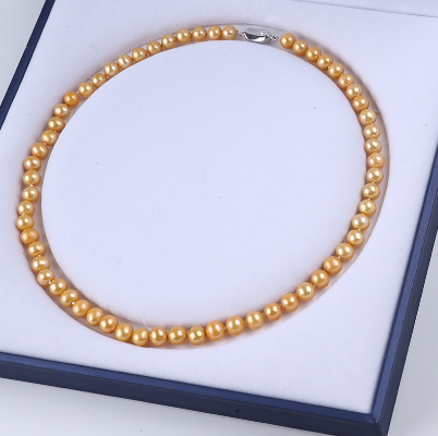 Freshwater Pearl Necklace 925 Sterling Silver Clasp for Women