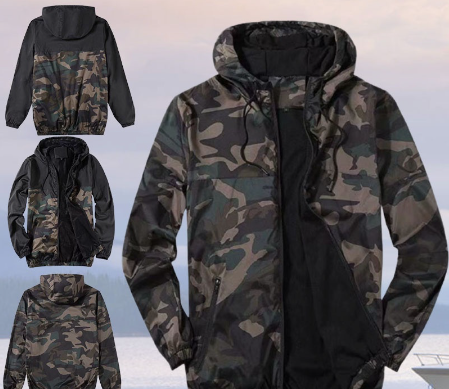 Men Women Camouflage Jacket Military Style Casual Thin Windbreaker Camping Hiking Outdoor Coat